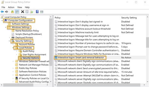 how to disable smart card in windows 10|smart card removal behavior.